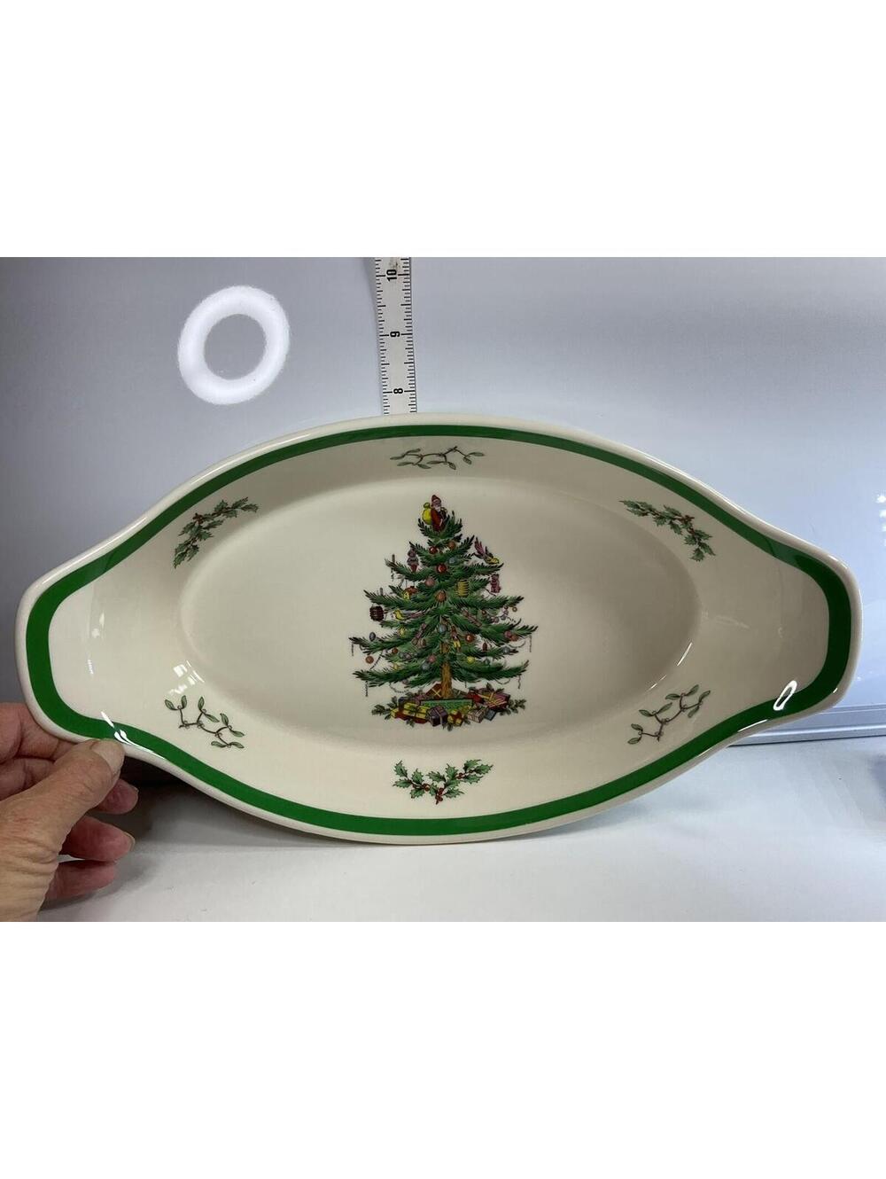Spode Christmas Tree Oven To Table Large Oval Casserole Baker 14x8